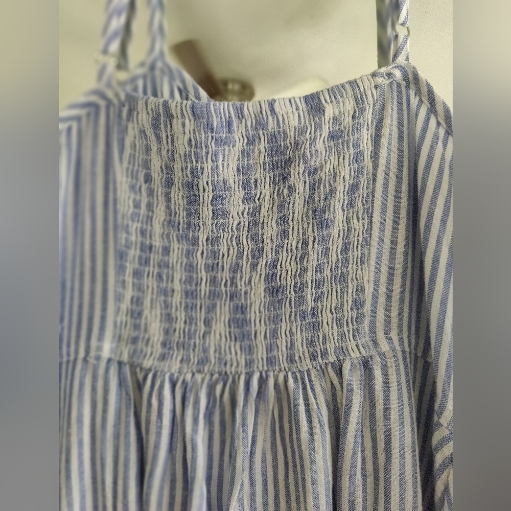 Striped Blue Midi Dress NWOT - Picture 6 of 10